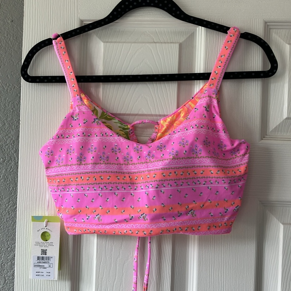 Maaji reversible lace up back bikini top
